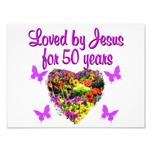SÖT LILA 50:E BIRTHDAY DESIGN FOTOTRYCK (Framsidan)