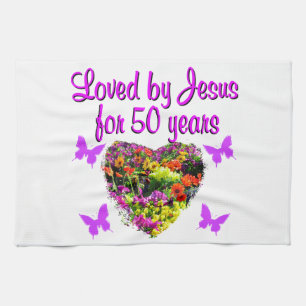 SÖT LILA 50:E BIRTHDAY DESIGN KÖKSHANDDUK