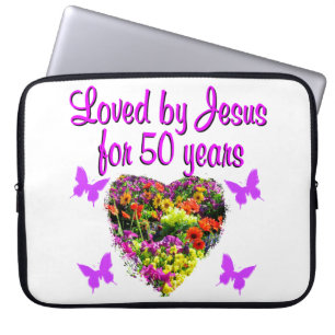 SÖT LILA 50:E BIRTHDAY DESIGN LAPTOP SLEEVE