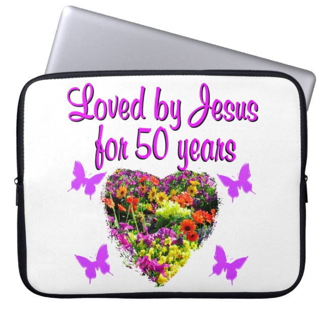 SÖT LILA 50:E BIRTHDAY DESIGN LAPTOP SLEEVE (Framsidan)