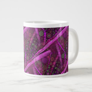 Söt Lila Abstrakt Concentric Circles Mosaic Jumbo Mugg