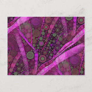 Söt Lila Abstrakt Concentric Circles Mosaic Vykort