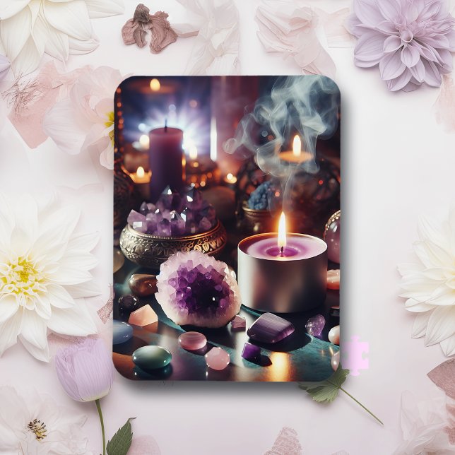 Söt Lila Amethyst Gems and Crystals Magnet (Skapare uppladdad)