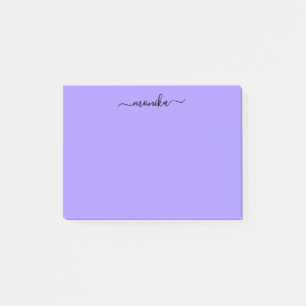 Söt lila anpassad namn post-it block