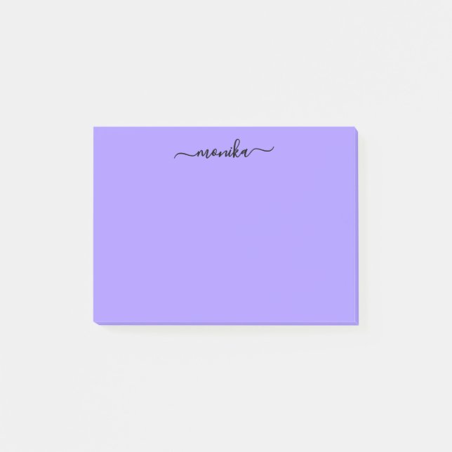 Söt lila anpassad namn post-it block (Framsida)