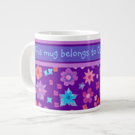 Söt Lila Anpassningsbar Flower Power Jumbo Mugg