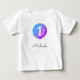 Söt lila ballong för babyflicka som fyller 1 år t shirt