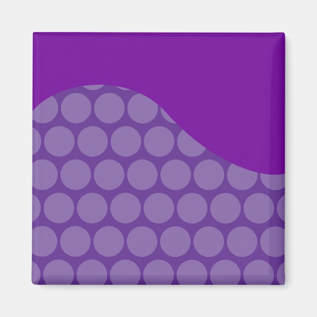 Söt Lila Big Polka dots Wave Mönster-gåvor Magnet (Framsidan)