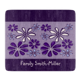 Söt lila blomma Doodle Familjen Namn