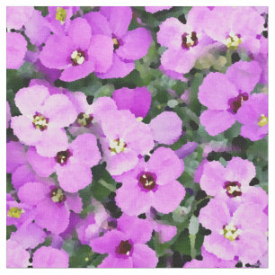 Söt Lila Blommar Abstrakt Flowers Tyg