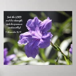 Söt lila blommar med bibelvern om tro poster