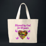 SÖT LILA BLOMMIGT 60TH BIRTHDAY DESIGN JUMBO TYGKASSE<br><div class="desc">Denna söta och värdefulla 60-åring kommer att fira att kärlek fyller 60 med den här blommigten för söt lila 60-årsjubileum på Tees, Apparel och presenter som tote bags, party favors, smycken, muggar med mera. Denna 60-åring har älskats av Jesus i 60 år och firar Guds mirakel och välsignelser. Din 60-åriga...</div>