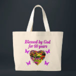 SÖT LILA BLOMMIGT 60TH BIRTHDAY DESIGN JUMBO TYGKASSE<br><div class="desc">Denna söta och värdefulla 60-åring kommer att fira att kärlek fyller 60 med den här blommigten för söt lila 60-årsjubileum på Tees, Apparel och presenter som tote bags, party favors, smycken, muggar med mera. Denna 60-åring har älskats av Jesus i 60 år och firar Guds mirakel och välsignelser. Din 60-åriga...</div>