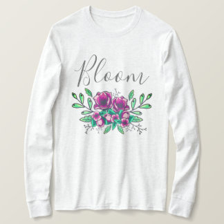 Söt Lila Blommigt Bouquet Bloom Script T Shirt