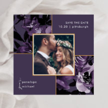 Söt Lila Blommigt Photo Bröllop