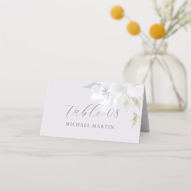 Söt Lila Blommigt Quinceanera Calligraphy Placeringskort (Framsida)