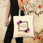 Söt Lila Blommigt Ro Bridesmaid Gift Tygkasse<br><div class="desc">Söt Lila Blommigt Ro Bridesmaid Gift tote bag.</div>