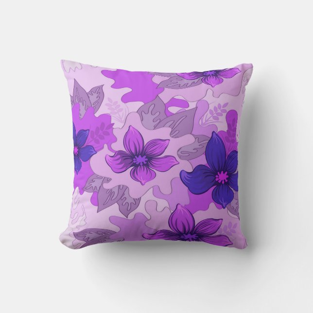 Söt Lila blommor Kudde (Framsida)