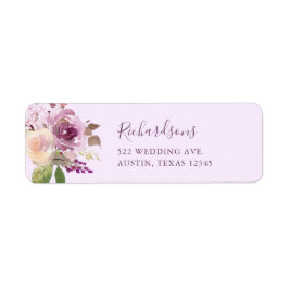 Söt Lila blommor Returadress Etikett