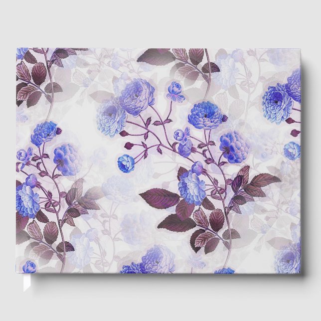 Söt Lila Blommor Skriv ut Anpassningsbar Rygg Gästböcker (Framsida)