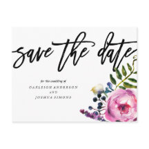 Söt Lila blommor Spara datumvykortet