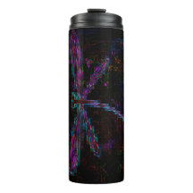 Söt Lila Blue Dragonflies på Black