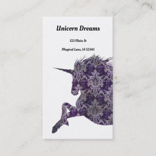 Söt Lila Boho Unicorn Visitkort