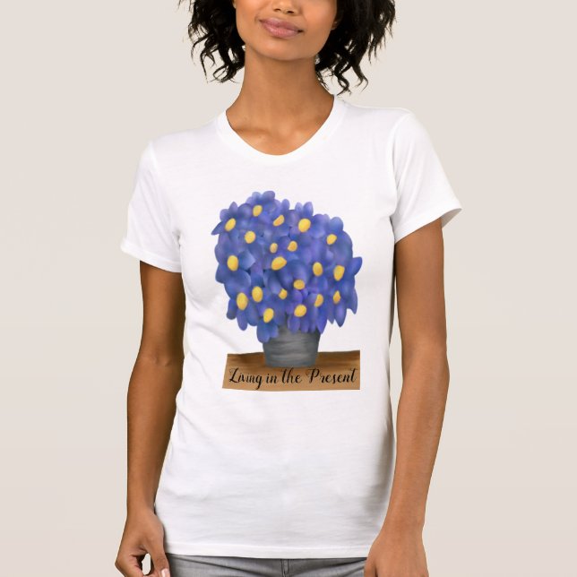 Söt Lila Bouquet of Flowers T Shirt (Framsida)
