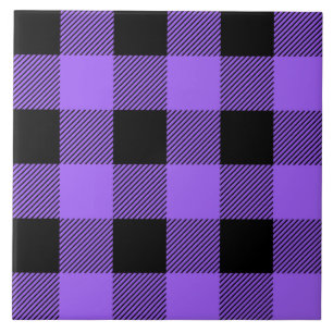 Söt lila buffalo plaid Land stil Kakelplatta