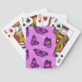 söt lila butterflies mönster personlig casinokort