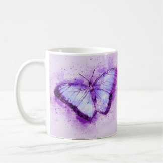Söt lila butterfly kaffemugg