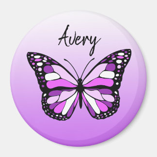 Söt Lila Butterfly Personlig Namn Magnet