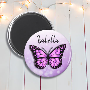Söt Lila Butterfly Personlig Namn Magnet