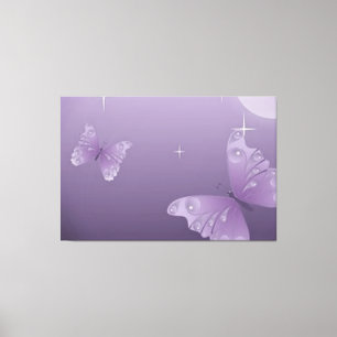 "SÖT LILA BUTTERFLY PRINT" Cheerful Girl's Canvastryck