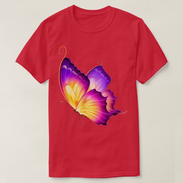 Söt Lila Butterfly T Shirt (Design framsida)