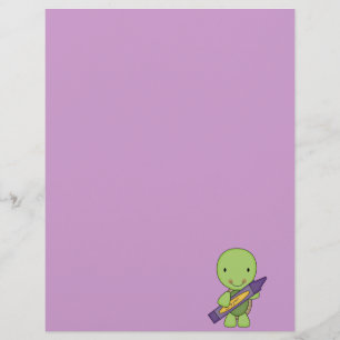 Söt lila Crayon sköldpadda