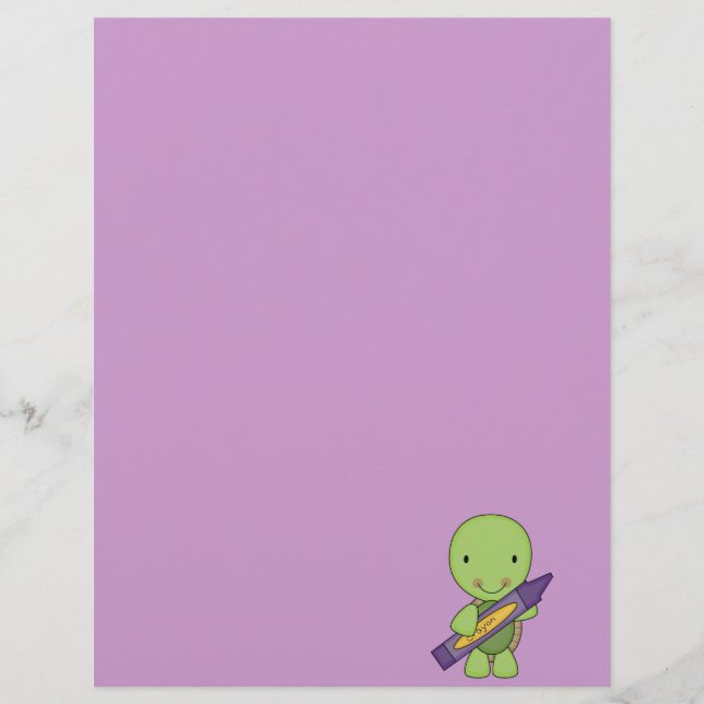 Söt lila Crayon sköldpadda (Framsida)