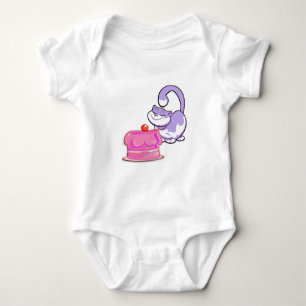 Söt lila Cupcake Katt T-shirt