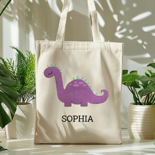 Söt lila dinosaurie-personlig väska