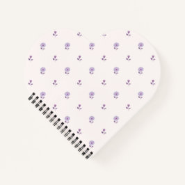 Söt Lila Ditsy Blossom Hjärtformad