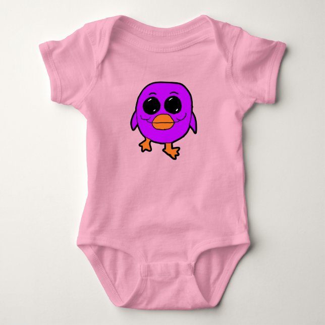 Söt Lila Fågel T Shirt (Framsida)