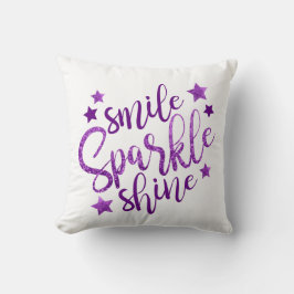 Söt Lila Faux Gnistra Pillow för henne Kudde