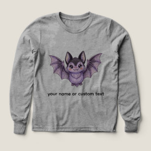 Söt lila fladdermus Halloween-färgad pennillustrat T Shirt