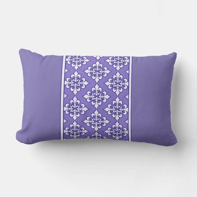 Söt Lila Fleur de Lis Pillow Lumbarkudde (Framsida)