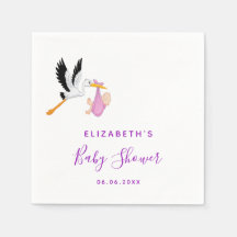 Söt lila flicka för babystork