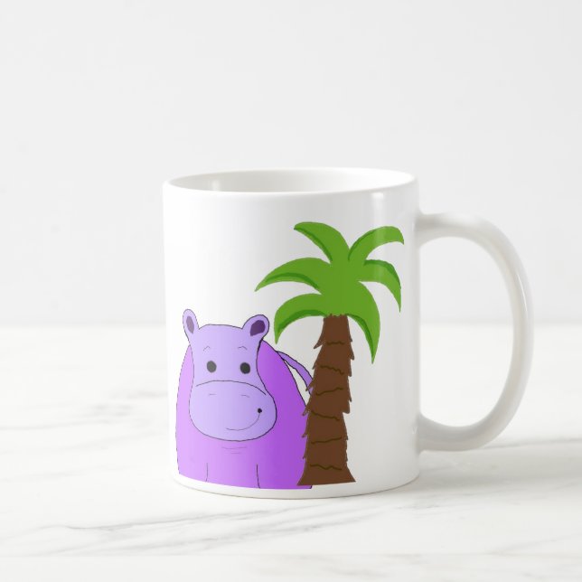 Söt Lila Flodhäst Kaffemugg (Höger)