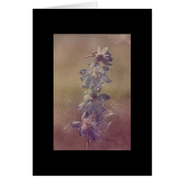 Söt Lila Flower Grunge Hälsningskort (Framsidan)