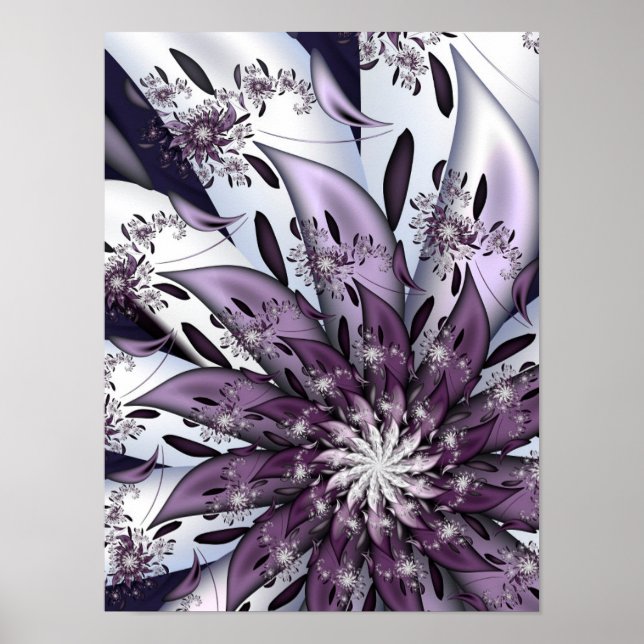 Söt Lila Flower Poster (Framsidan)
