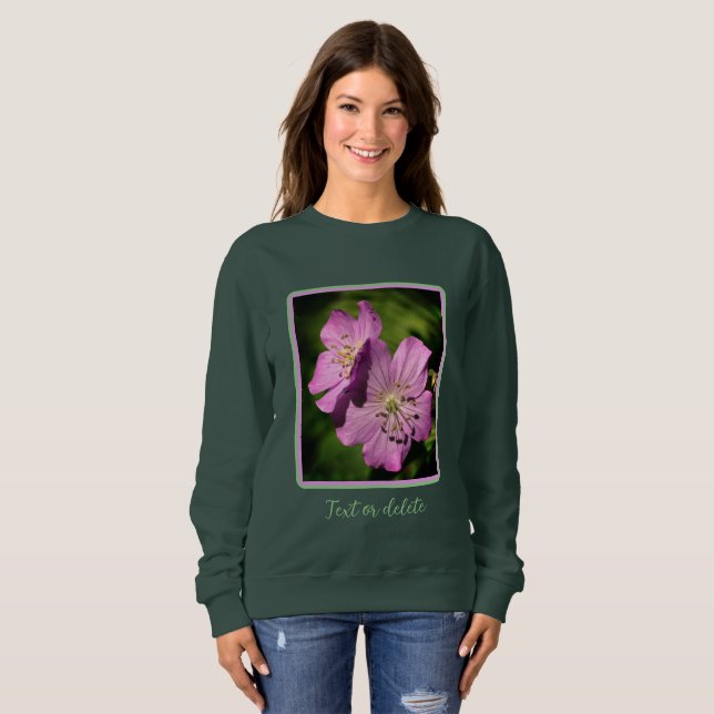 Söt Lila Geranium Flower Pair Personlig T Shirt (Hel framsida)