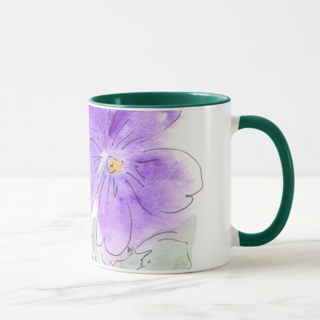 Söt Lila Geraniums Watercolor Mugg (Höger)